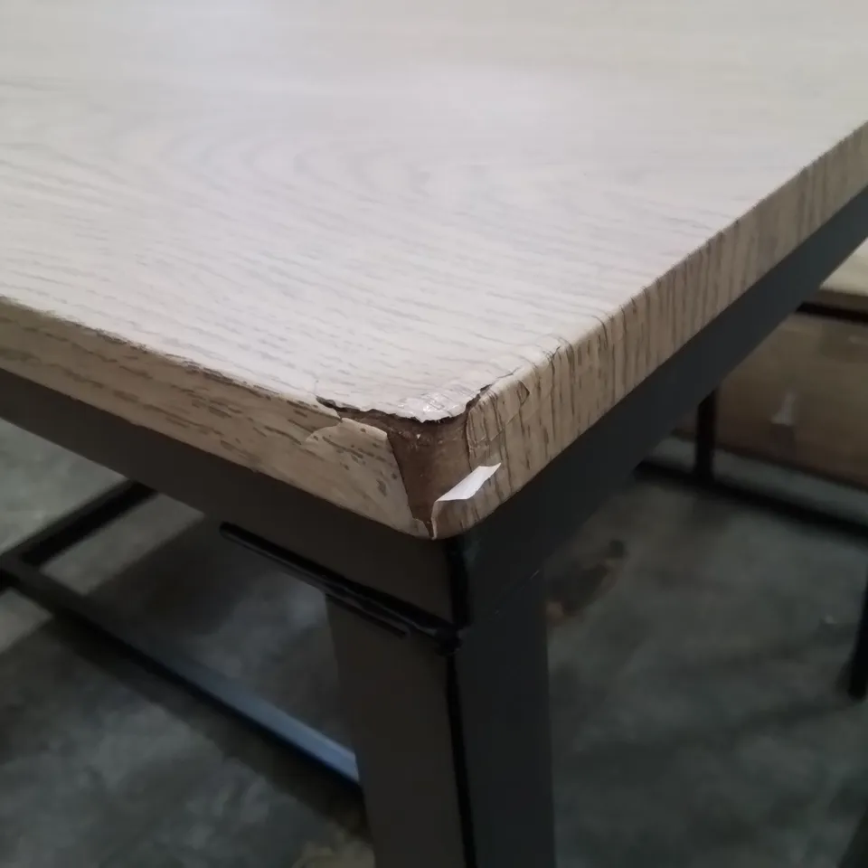 PINE TOP METAL FRAME BENCH AND TABLE SET