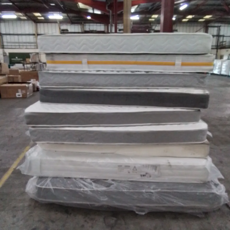 APPROXIMATELY 10 X ASSORTED MATTRESSES. SIZES, BRANDS AND CONDITIONS VARY 