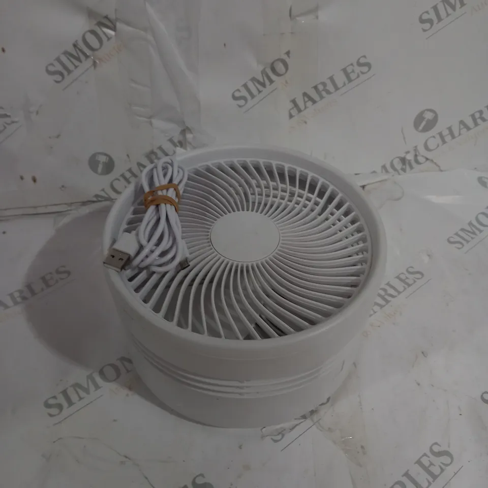 BOXED BELL & HOWELL OSCILLATING FOLDING RECHARGEABLE FAN, WHITE