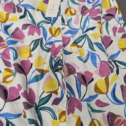 SEASALT CORNWALL PEACEFUL HAVEN CULOTTES IN CHALK W. TULIP DESIGN SIZE UK 14