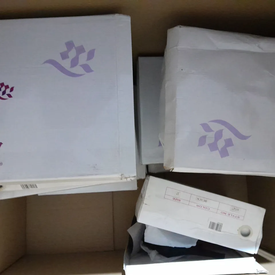 APPROXIMATELY 9 BOXED PAIR OF LAVANDA HEELED SANDALS SHOES IN VARIOUS SIZES TO INCLUDE SIZE 38EU 