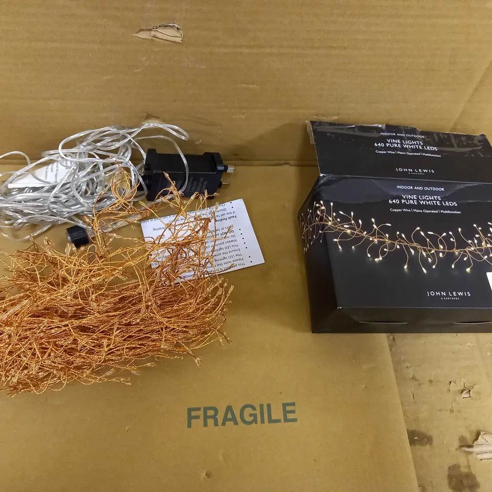 JOHN LEWIS INDOOR AND OUTDOOR VINE LIGHTS 640 PURE WHITE LEDS 