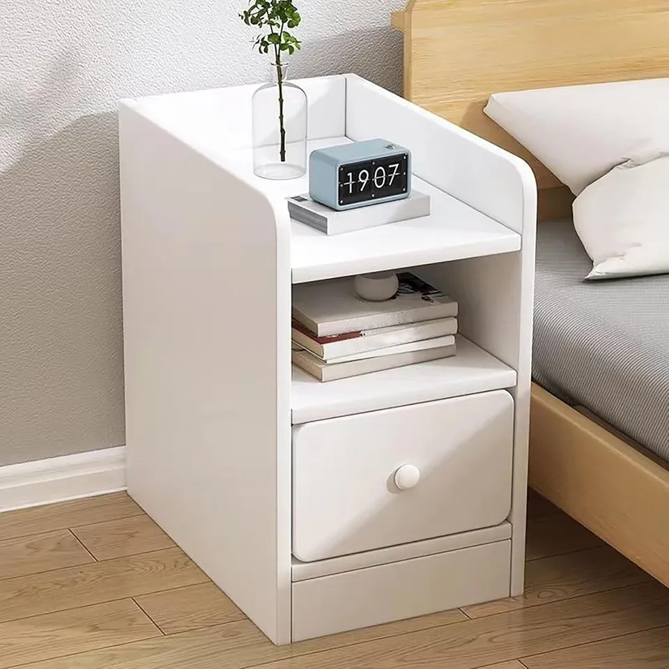 BOXED ULTRA NARROW BEDSIDE TABLE, MINI SMALL STORAGE CABINET, MODERN MINIMALIST, END TABLE WITH DRAWER, 20CM/25CM/30CM/40CM, FOR LIVING ROOM BEDROOM OFFICE ( COLOR : WHITE SINGLE DRAWER ,