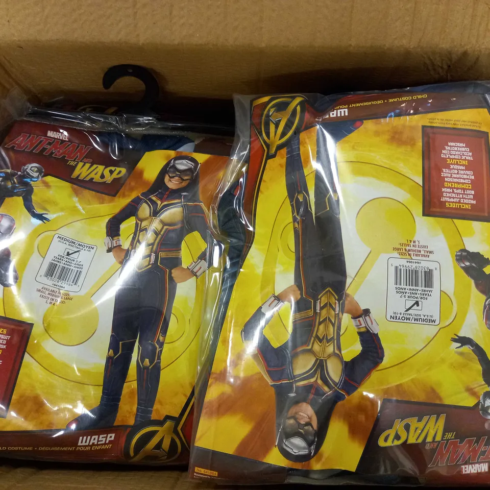 BOX OF APPROX 12 ANTMAN AND THE WASP CHILD COSTUMES - THE WASP SIZE M