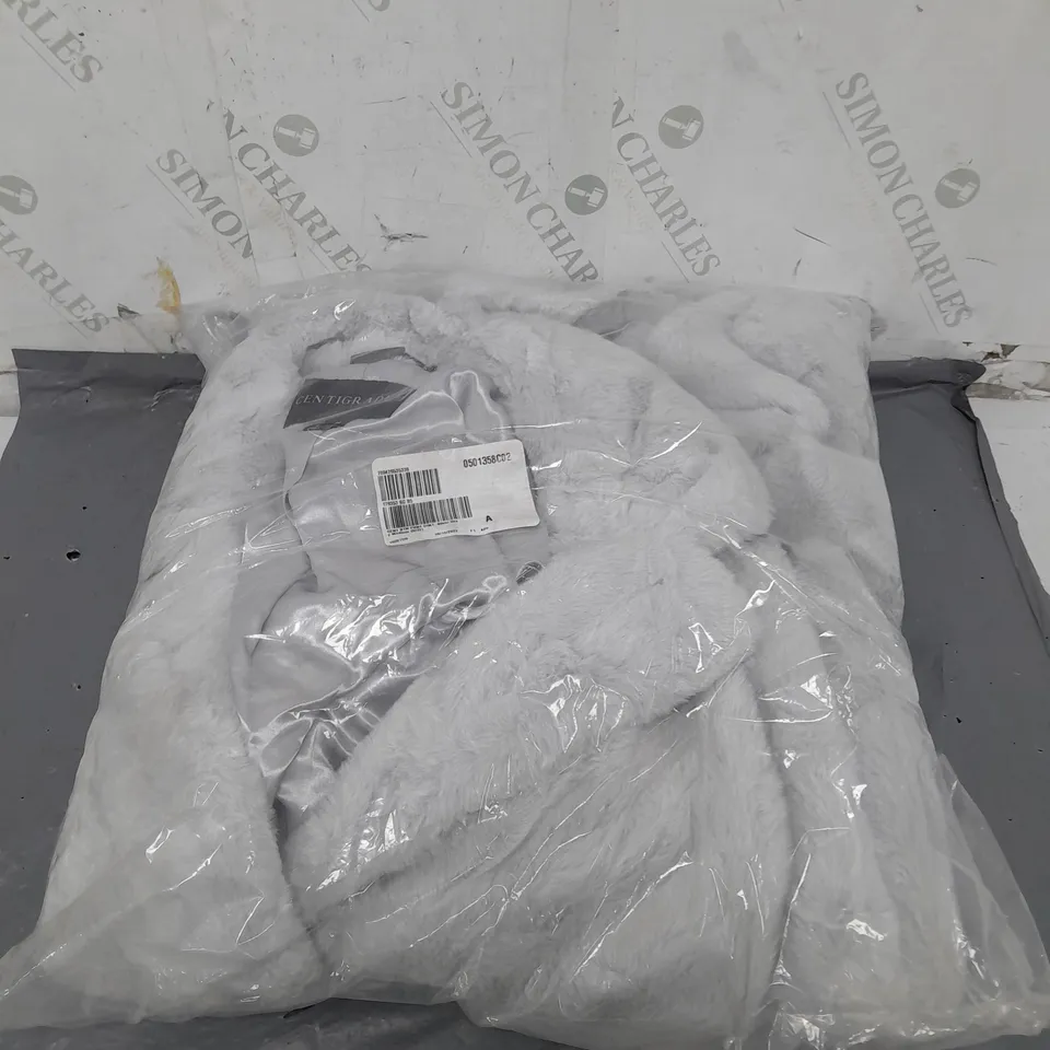 CENTIGRADE BUTTON FRONT COAT IN SILVER/GREY - M