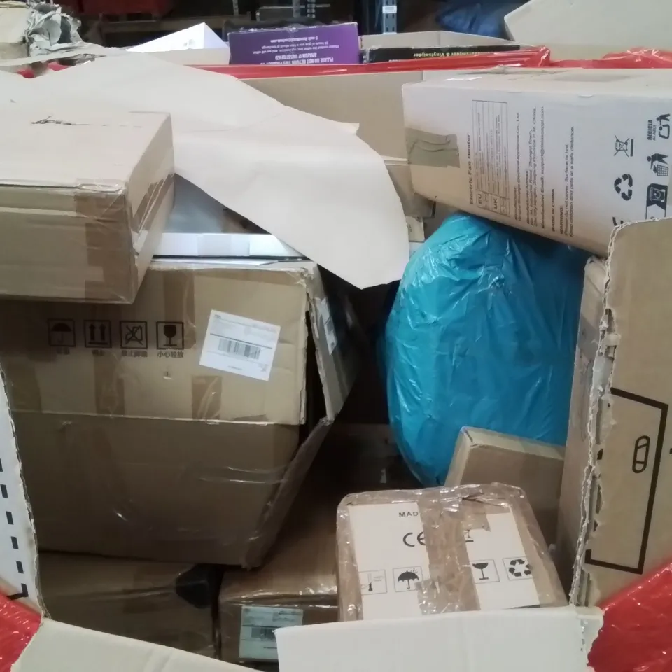 PALLET CONTAINING ASSORTED PRODUCTS INCLUDING PAPER SHREDDER, RADIANT HEATER, SHIATSU FOOT MASSAGER & ELECTRIC FAN HEATER