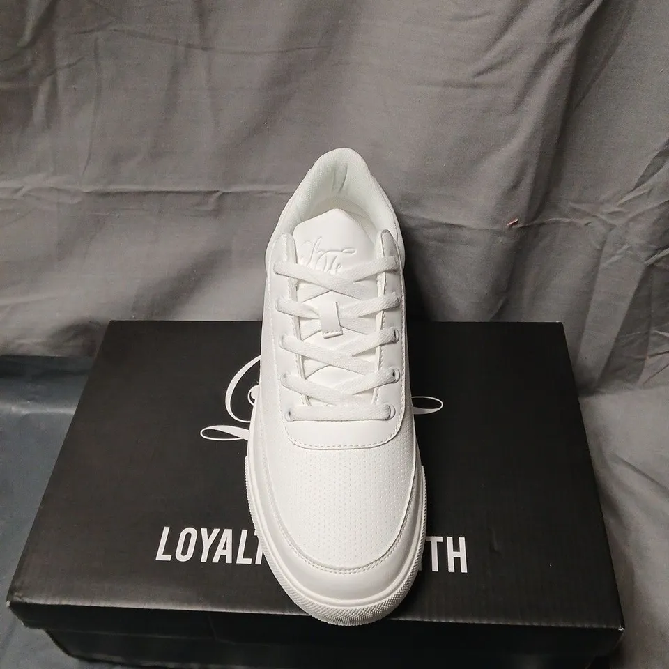 LOYALTY AND FAITH WHITE LEATHER TRAINERS UK SIZE 10