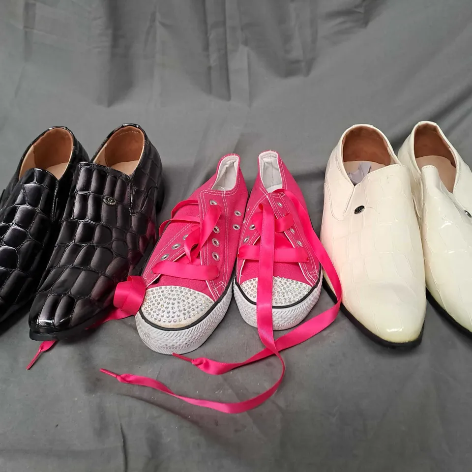BOX OF APPROXIMATELY 12 PAIRS OF SHOES IN VARIOUS STYLES, COLOURS AND SIZES