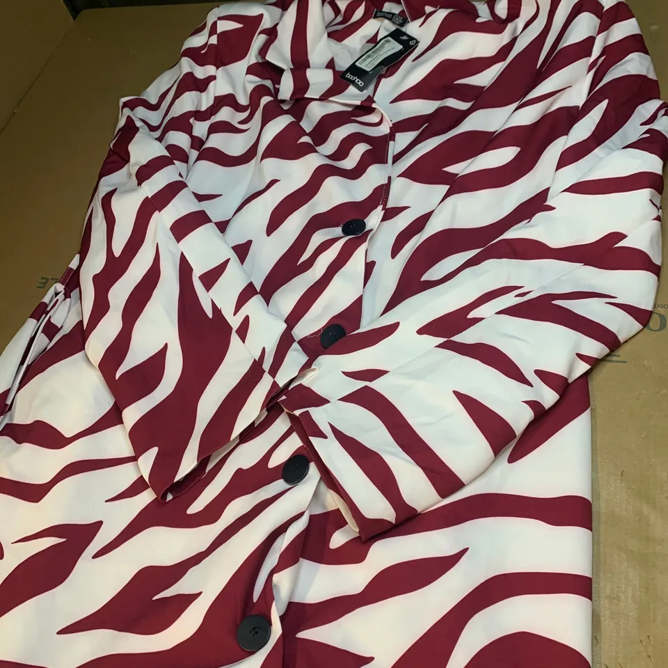 PLUS MONO ABSTRACT PRINT WRAP BLAZER DRESS SIZE 24