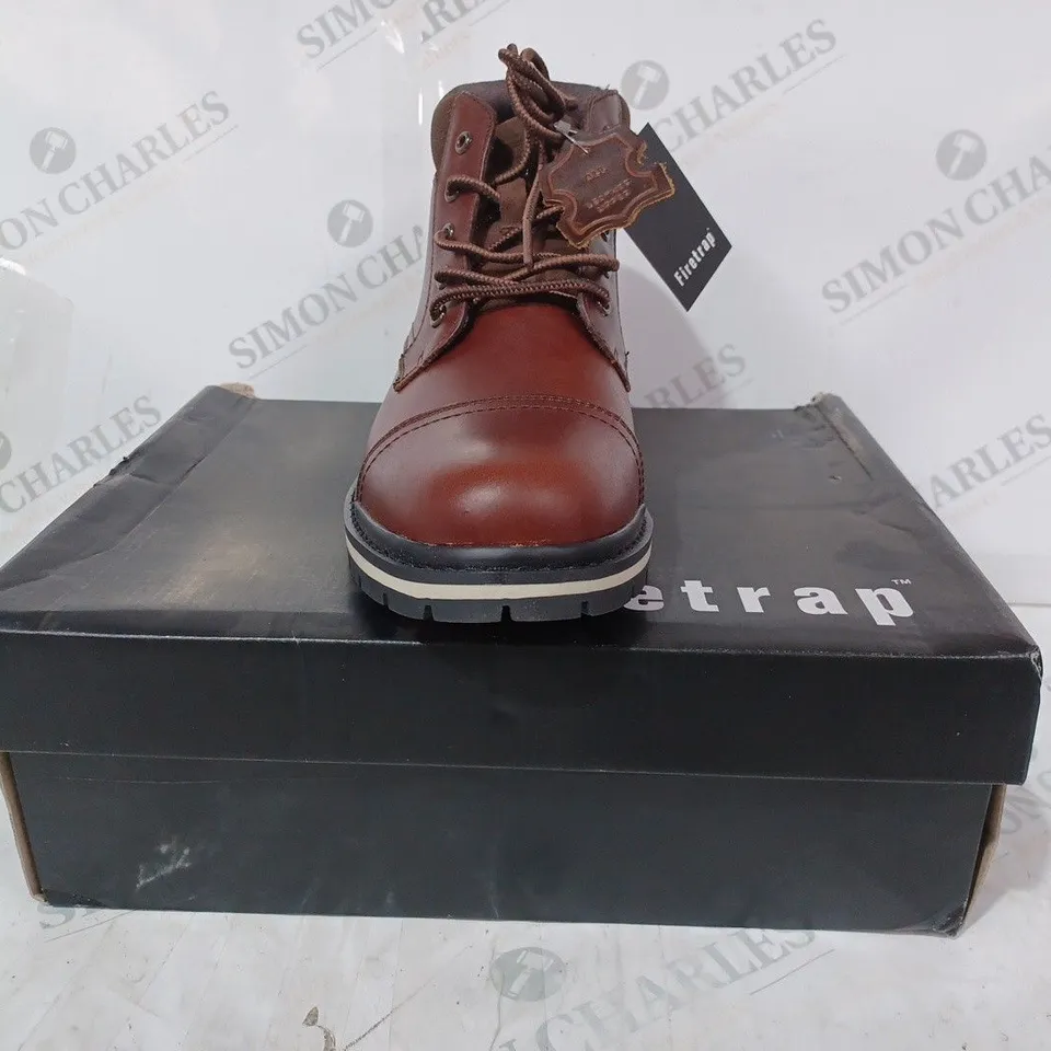 BOXED PAIR OF FIRETRAP AUBIN SHOES IN CAMEL COLOUR UK SIZE 7