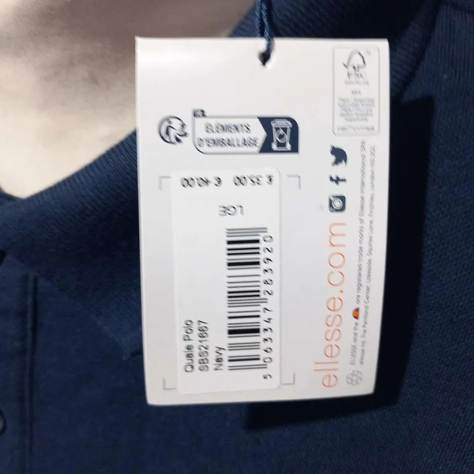 ELLESE QUALE POLO NAVY SIZE L