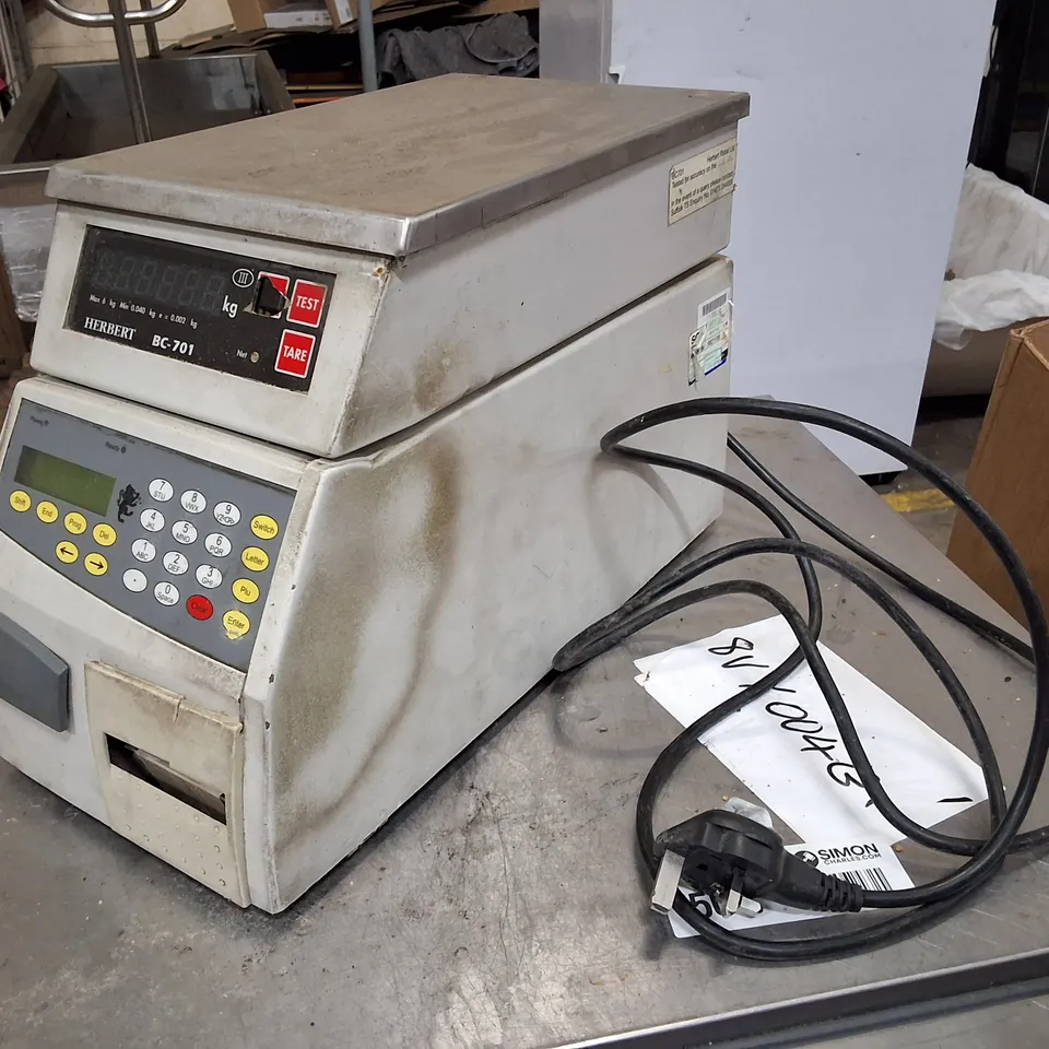 HERBERT BC-701 CHECK-WEIGHING SCALE & LABELER