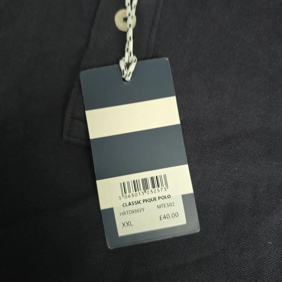 CREW CLOTHING COMPANY CLASSIC PIQUE POLO SHIRT – NAVY, UK XXL