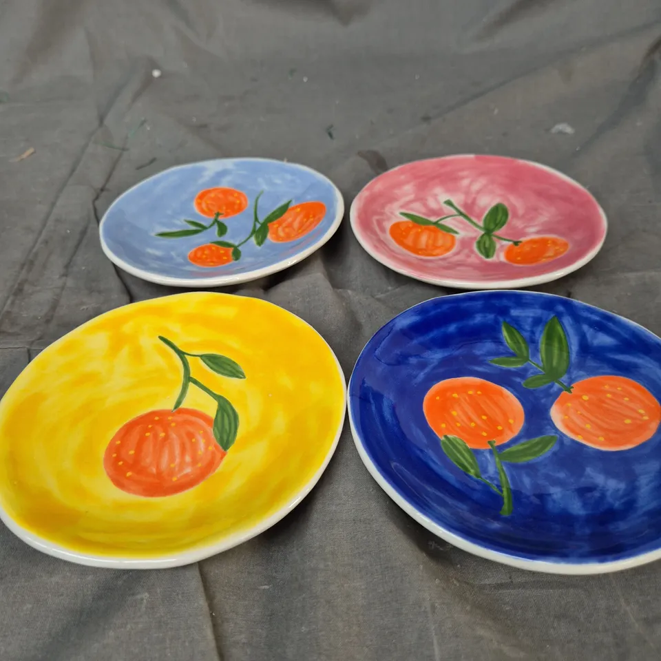 PLATE LEMON – TWIN SET OF 4 DECORATIVE CERAMIC PLATES (DK AMSTERDAM) 