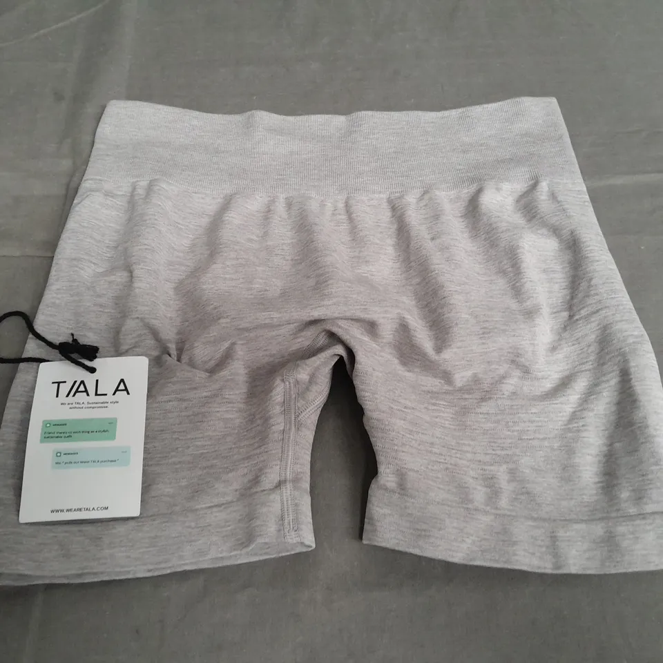 TALA SCULPT SEAMLESS HIGH WAISTED SCRUNCH SHORTS IN GREY - M