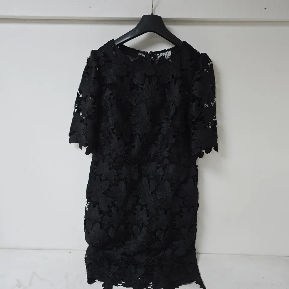 KALEIDOSCOPE BLACK LACE SHIRT DRESS IN BLACK - SIZE 16