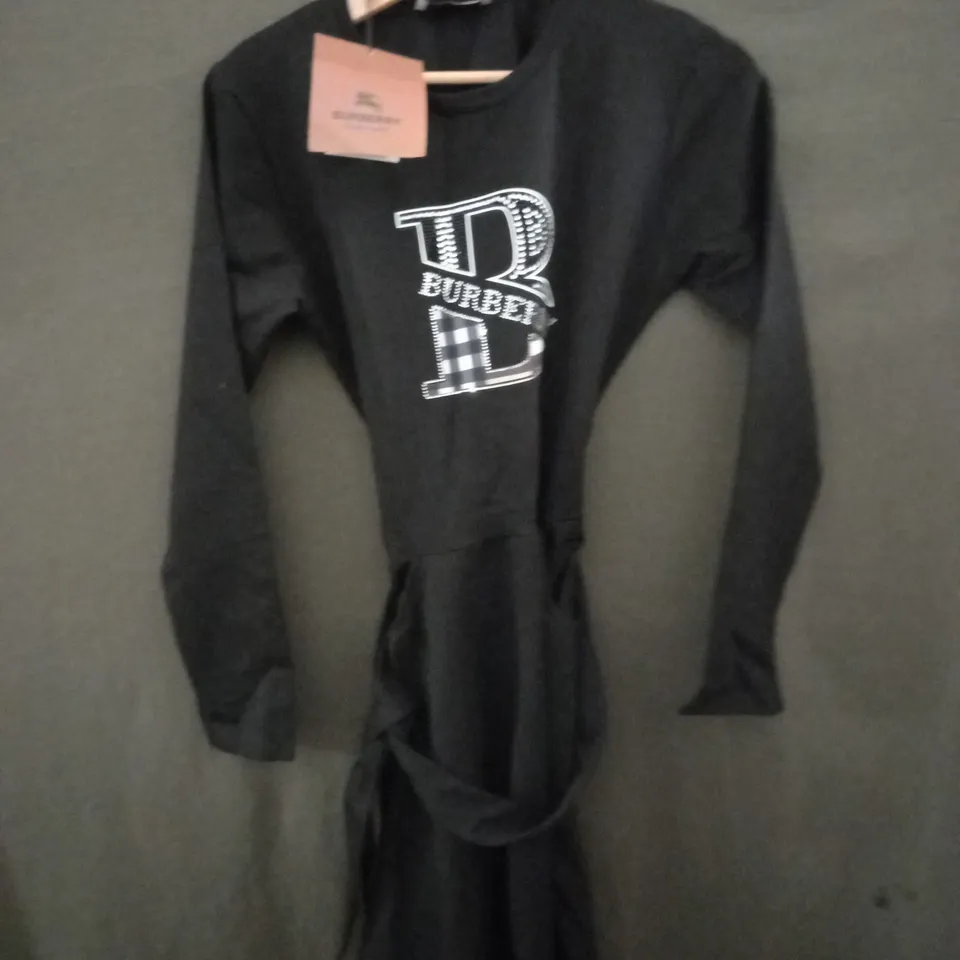 BURBERRY SHIRT DRESS WITH LOGO BLACK - MEDIUM