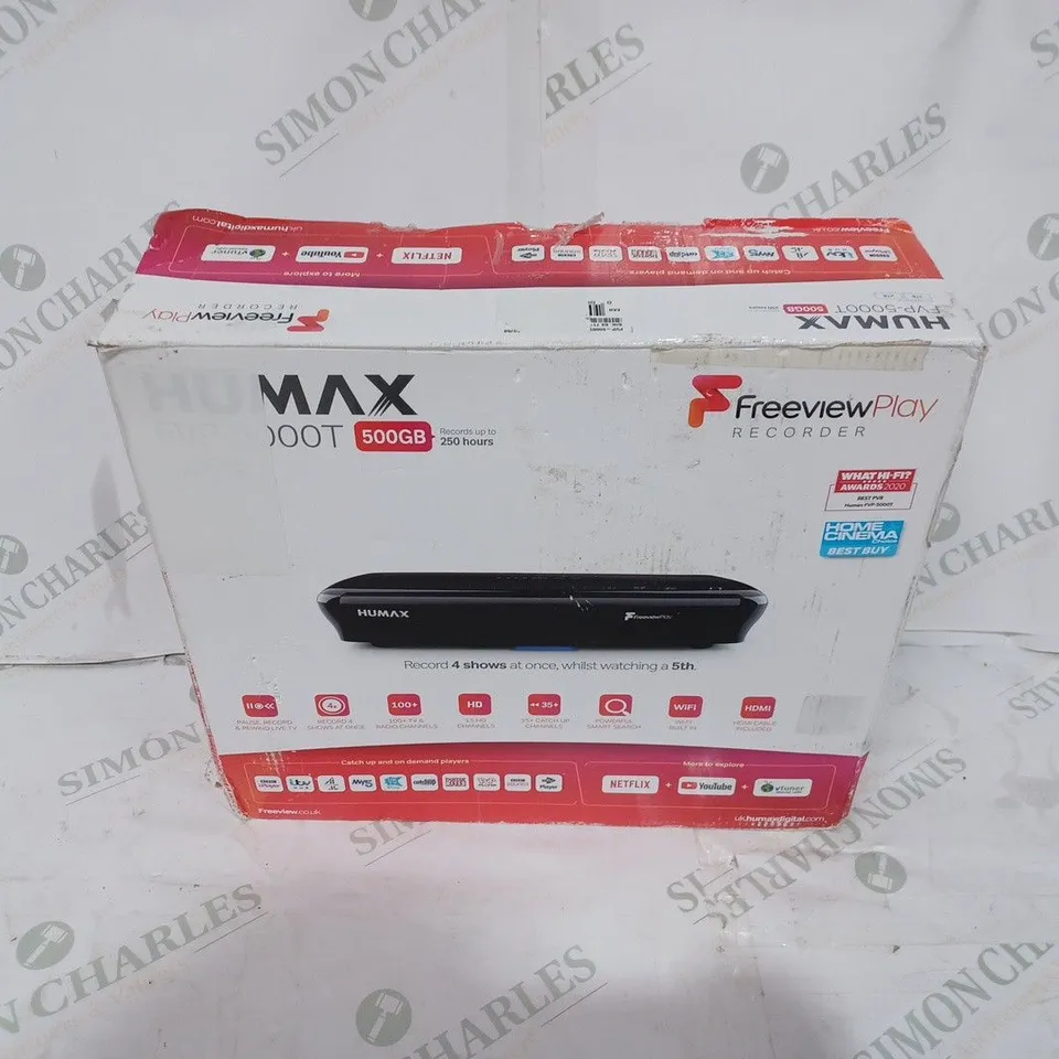 HUMAX FVP-5000T 500GB FREEVIW PLAY RECORDER 