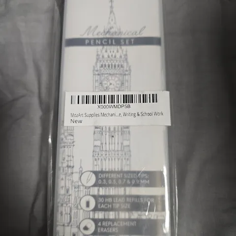 APPROXIMATELY 5 MOZART MECHANICAL PENCIL SET – ASSORTED TIP SIZES 0.3/0.5/0.7/0.9 MM, WITH 30 HB LEAD REFILLS PER SIZE (NEW)