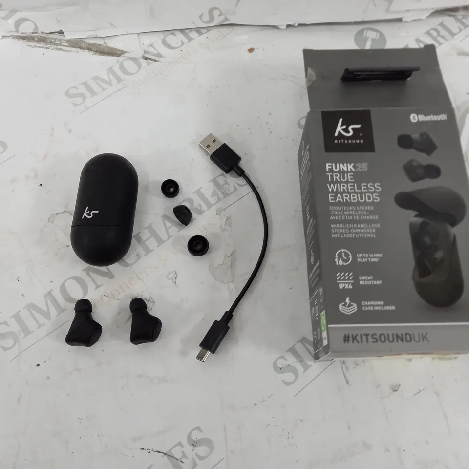KITSOUND FUNK25 TRUE WIRELESS EARBUDS BOXED 