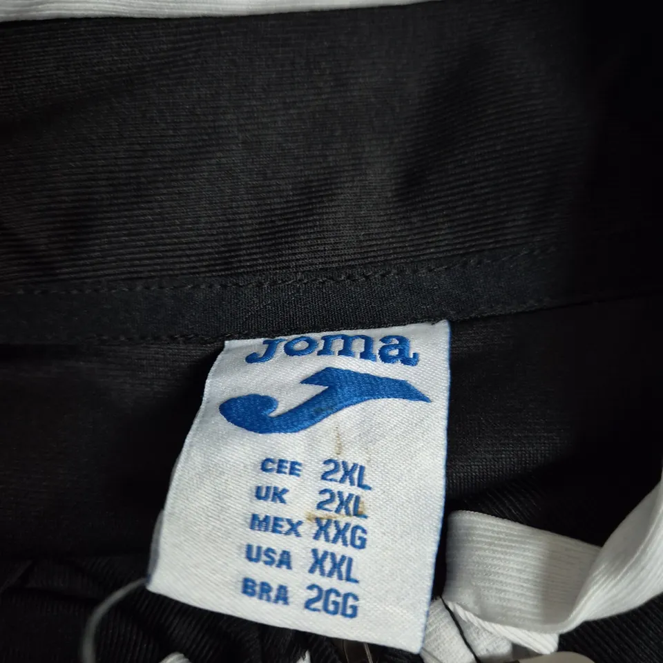 JOMA COMBI PREMIUM FULL ZIP SWEATSHIRT – BLACK WITH WHITE TRIM, UK 2XL