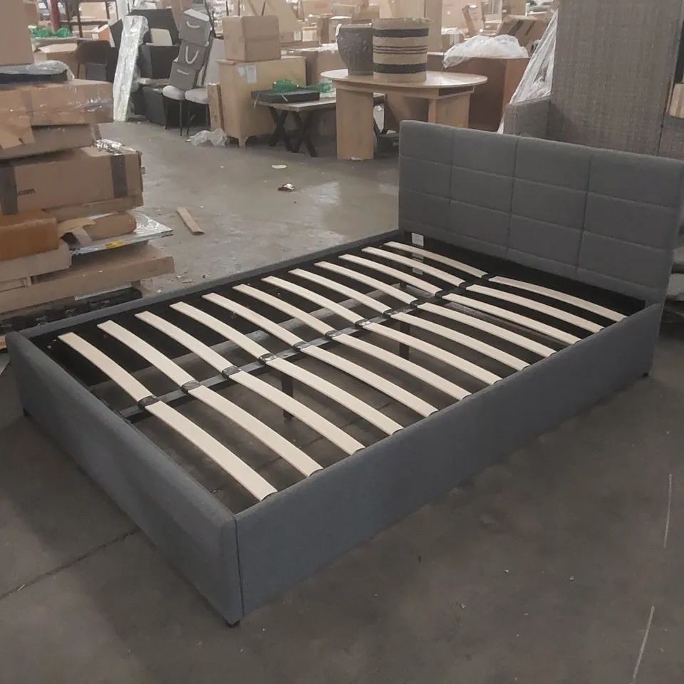 PHILIPPE UPHOLSTERED OTTOMAN BED SIZE:DOUBLE (4'6) COLOUR: GREY