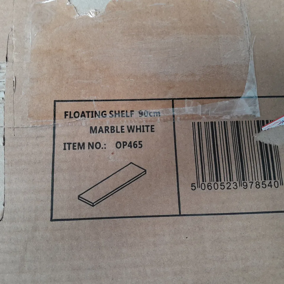 BOXED 90CM MARBLE EFFECT FLOATING SHELF UNBRANDED