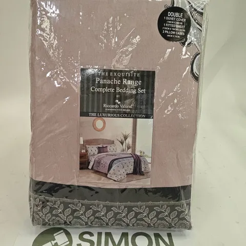 THE EXQUISITE PANACHE RANGE COMPLETE BEDDING SET – DOUBLE BY RICCARDO VALERIA (PINK)