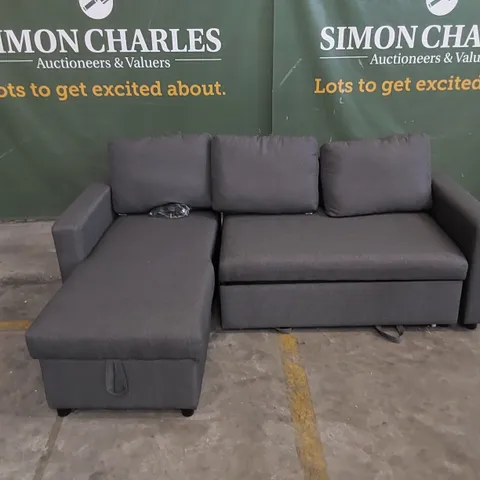 DESIGNER FABRIC UPHOLSTERED CHAISE SOFA