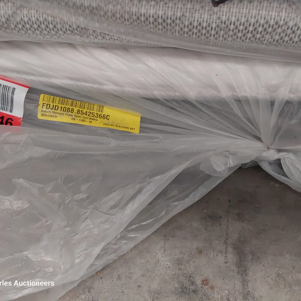 QUALITY BAGGED ARDOCH MEMORY FOAM OPEN COIL DOUBLE 4'6" MATTRESS