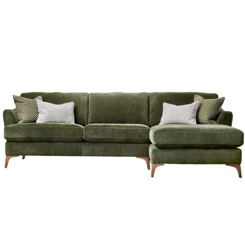 BOXED HARRIET UPHOLSTERED RECLINING SOFA & CHAISE (2 BOXES)