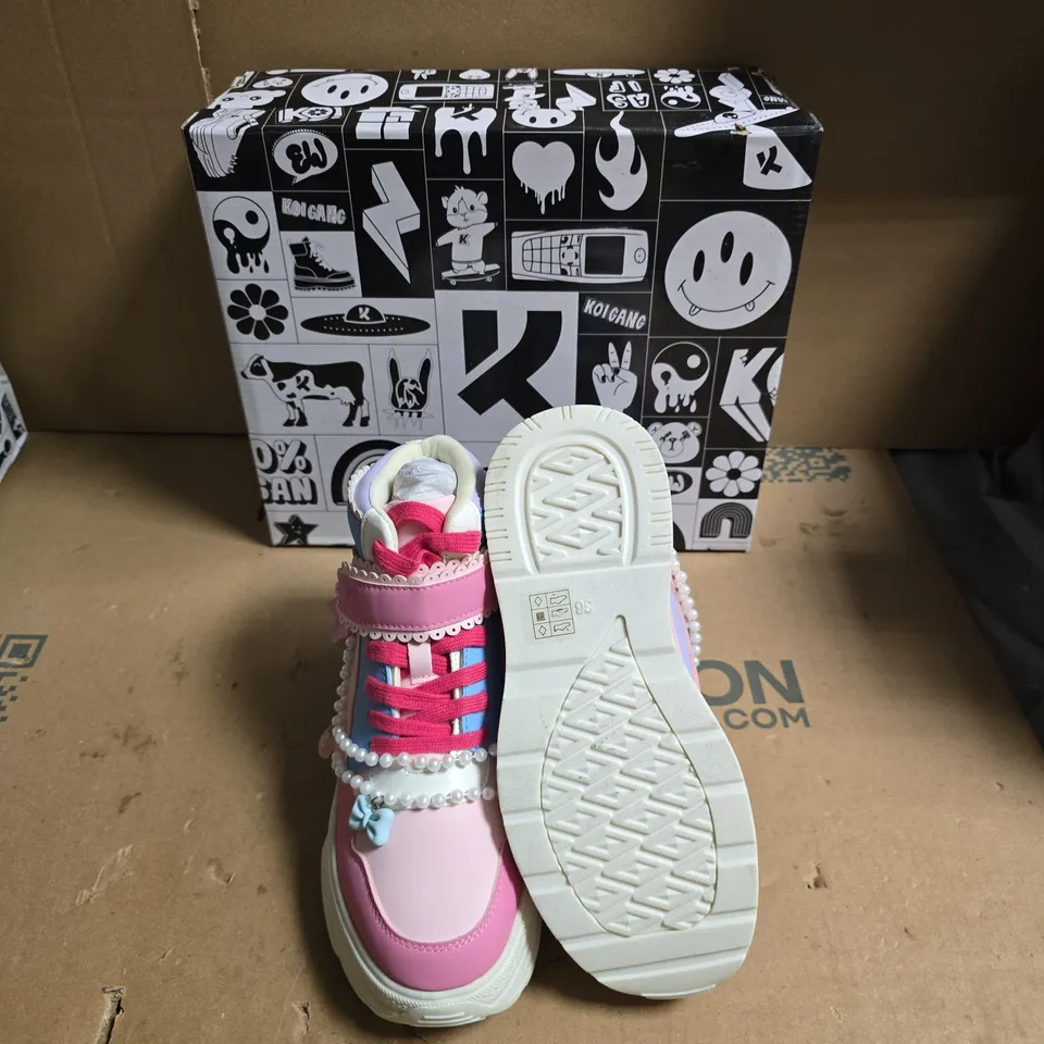 KOI GANG SUGARCRUSH SUGAR WISHES CHUNKY HIGH TOP TRAINERS - MULTICOLOURED - UK SIZE 3 