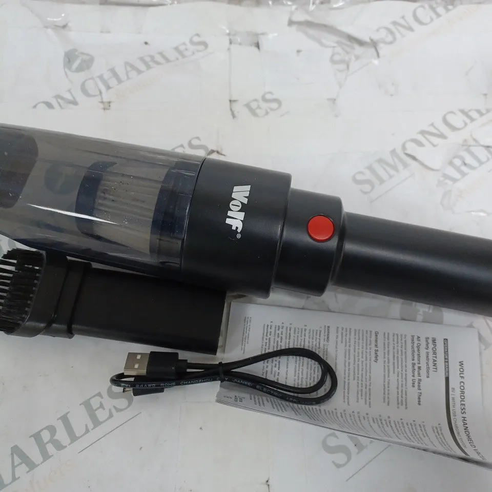 BOXED WOLF CORDLESS CAR BUDDY VACUUM CLEANER