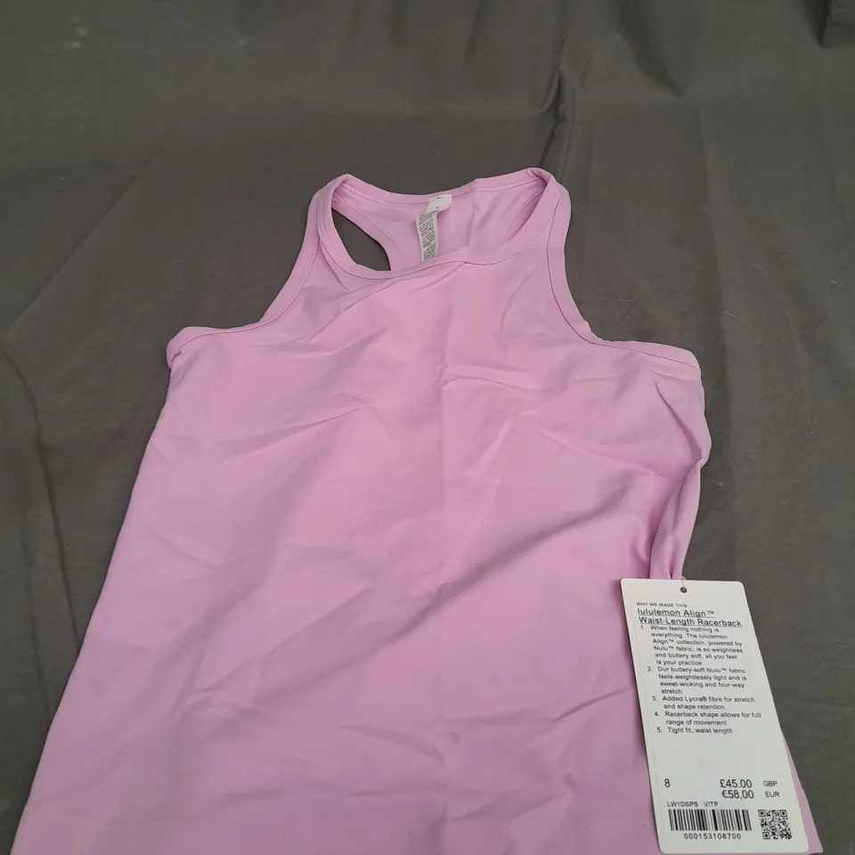 LULULEMON ALIGN WAIST LENGTH RACERBACK TANK TOP - SIZE 8