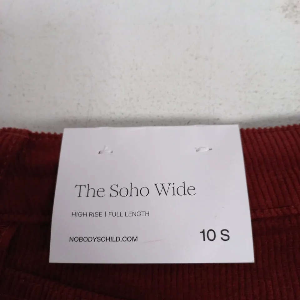 NOBODY'S CHILD THE SOHO WIDE HIGH RISE FULL LENGTH TROUSERS - UK 10S (RED)
