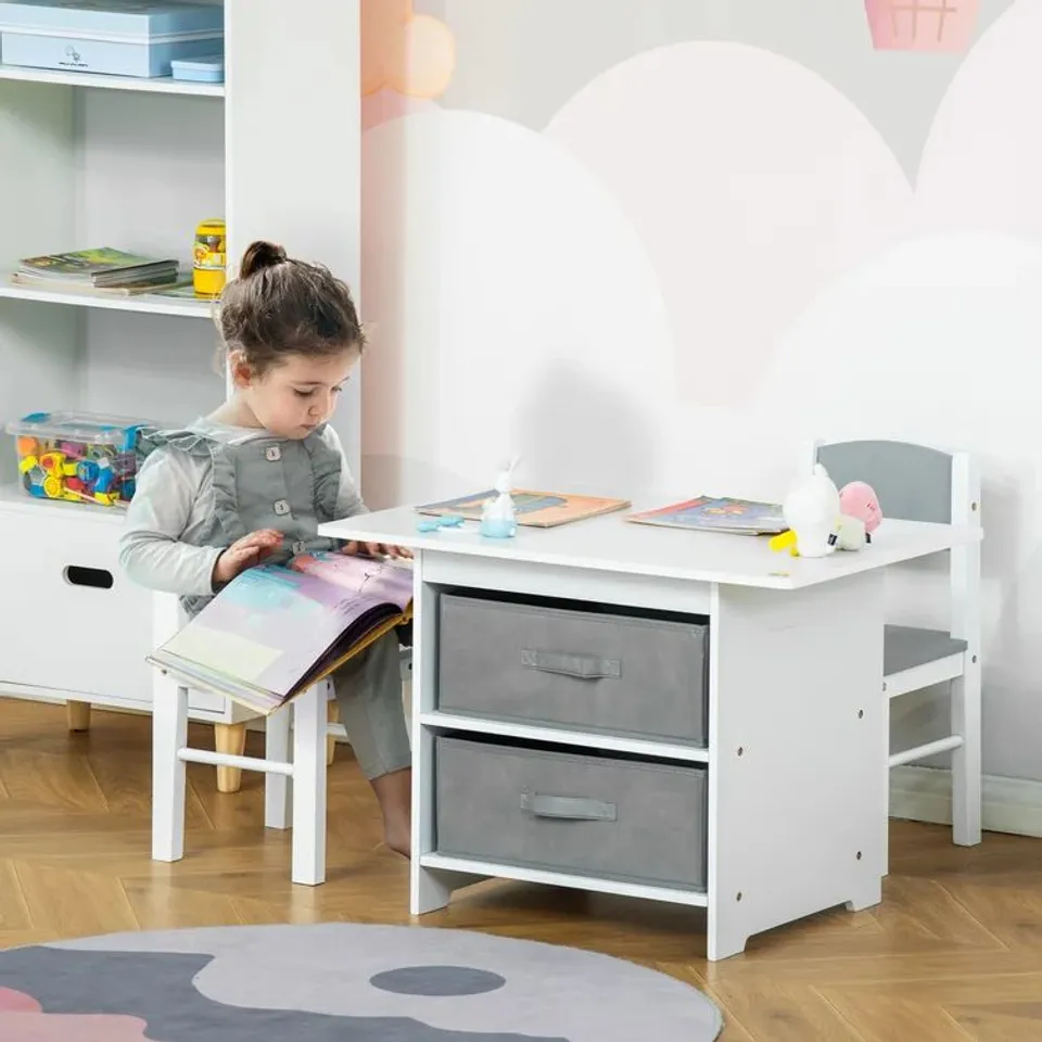 BOXED REYER KIDS RECTANGULAR PLAY TABLE AND CHAIR SET (1 BOX)