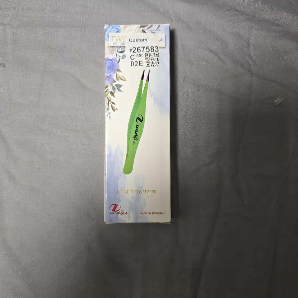 ZAYRA POINT-TIP TWEEZERS - GREEN - APPROXIMATELY 34 PCS 