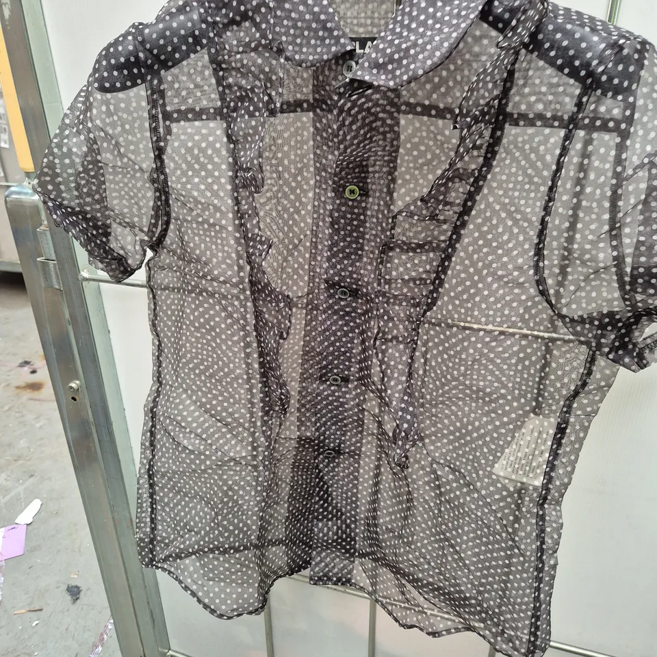 BLACK COMME DES GARCONS BLOUSE – SHEER POLKA DOT, SIZE M