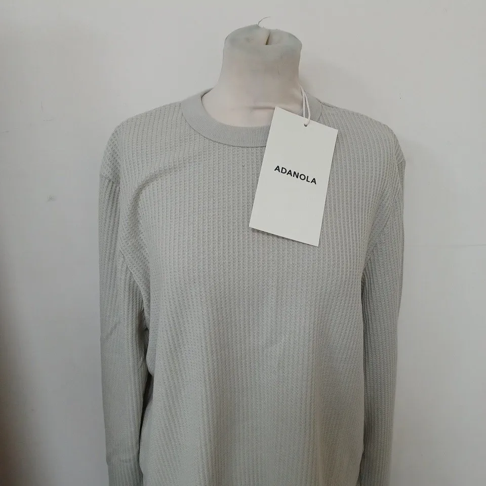 ADANOLA WAFFLE LONG SLEEVE T-SHIRT SIZE S