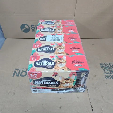 BOXED WEBBOX NATURALS COMPLETE ADULT WET CAT FOOD, 60 X MEAT IN GRAVY VARIETY PACK