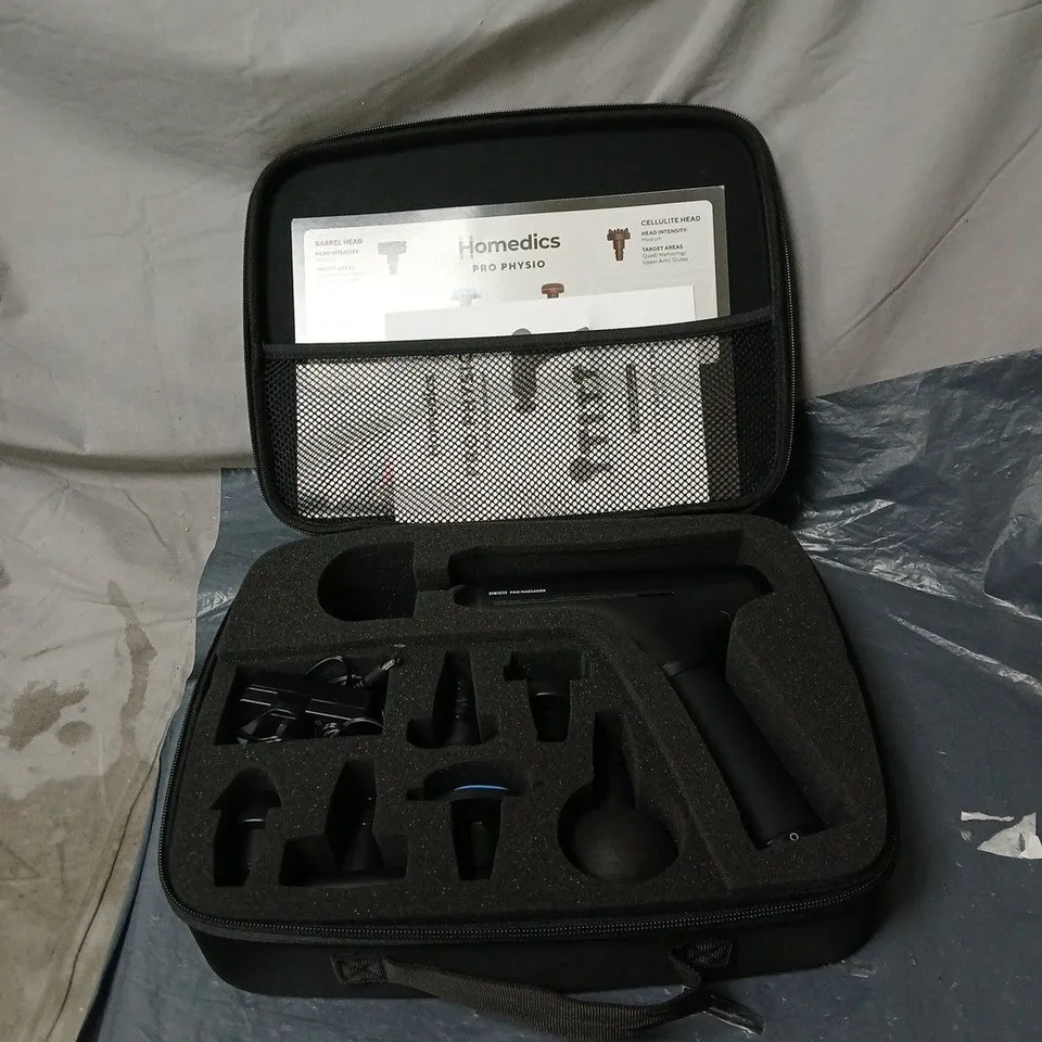 HOMEDICS PRO MASSAGE GUN IN TRAVEL CASE UNBOXED