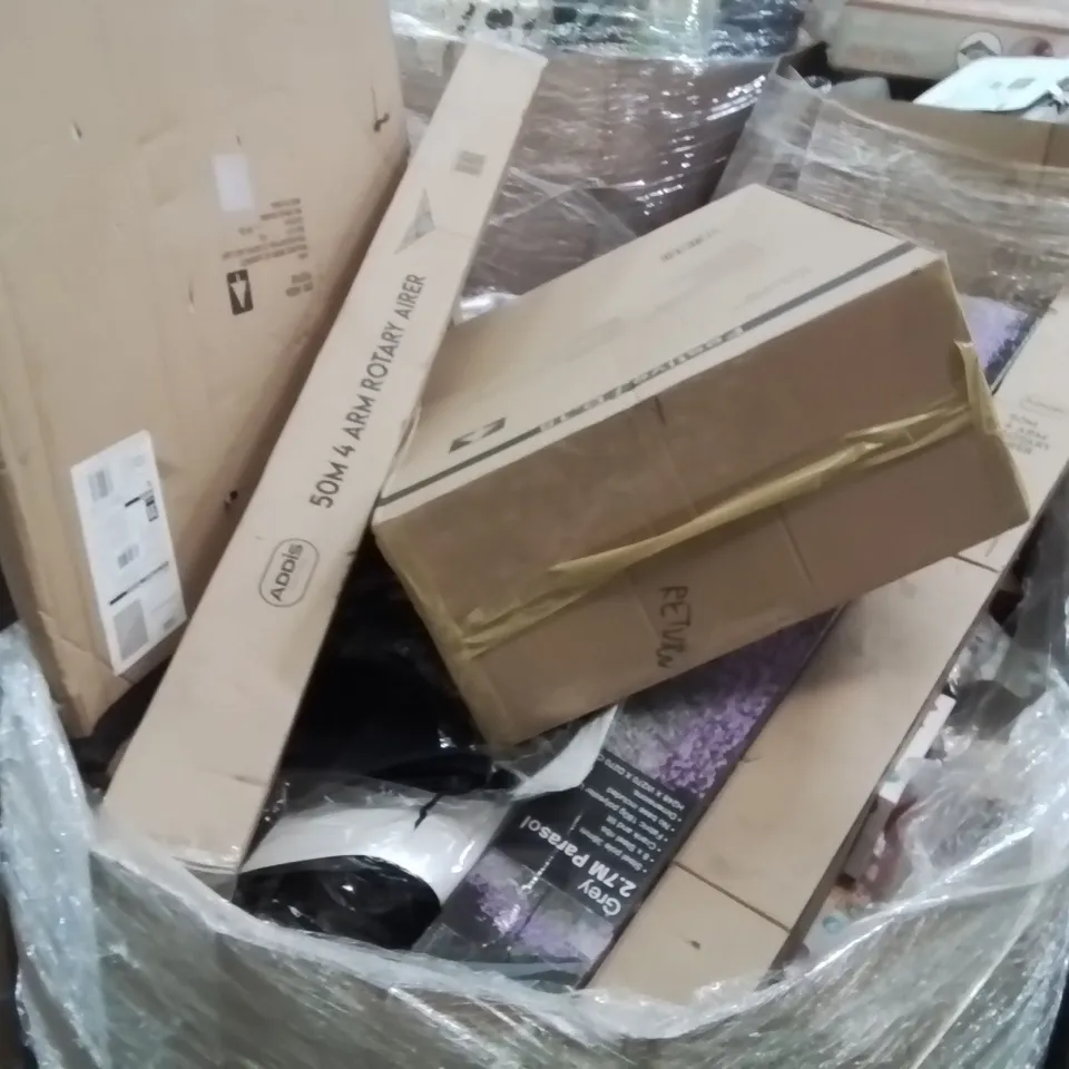 PALLET CONTAINING A LARGE QUANTITY OF CHILDREN IN NEED PRODUCTS AND OTHER ASSORTED ITEMS TO INCLUDE;50M AIRER,SNOWFLAKE LIGHT,PUGSY NOTEPAD