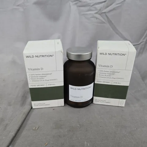 3 BOXED WILD NUTRITION VITAMIN D FOOD SUPPLEMENTS