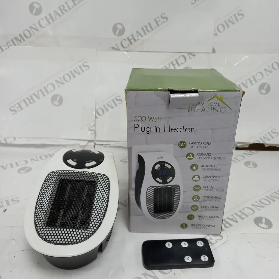 BOXED 500 WATT PLUG-IN HEATER