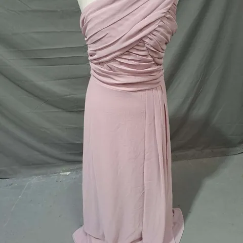 QUIZ PLEAT CHIFFON DRESS IN DULKY BLUSH PINK SIZE 8