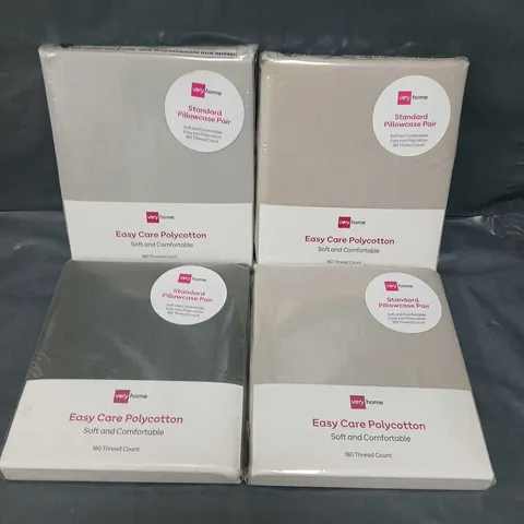 4 X EASY CARE PILLOWCASE PAIR SETS