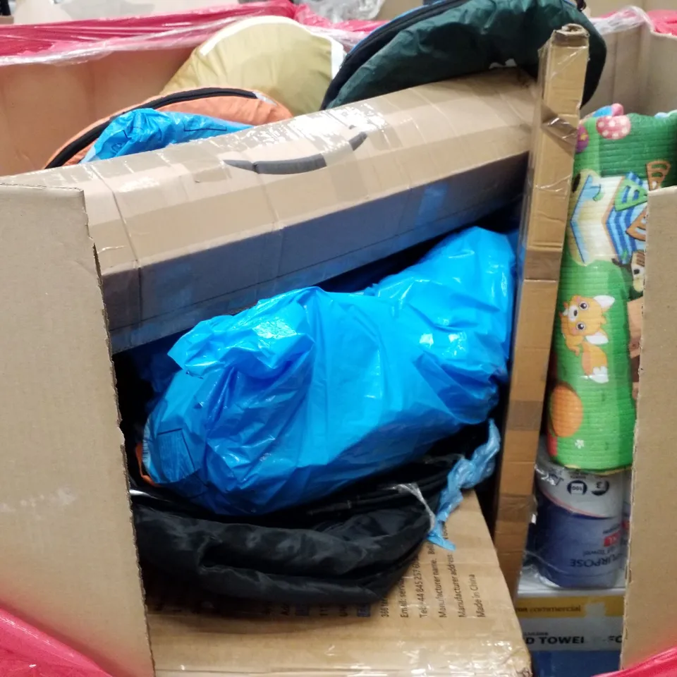 PALLET OF ASSORTED PRODUCTS INCLUDING BASSINET & BEDSIDE SLEEPER, BED RAILS, BABY BATH SEAT, POPUP TENT