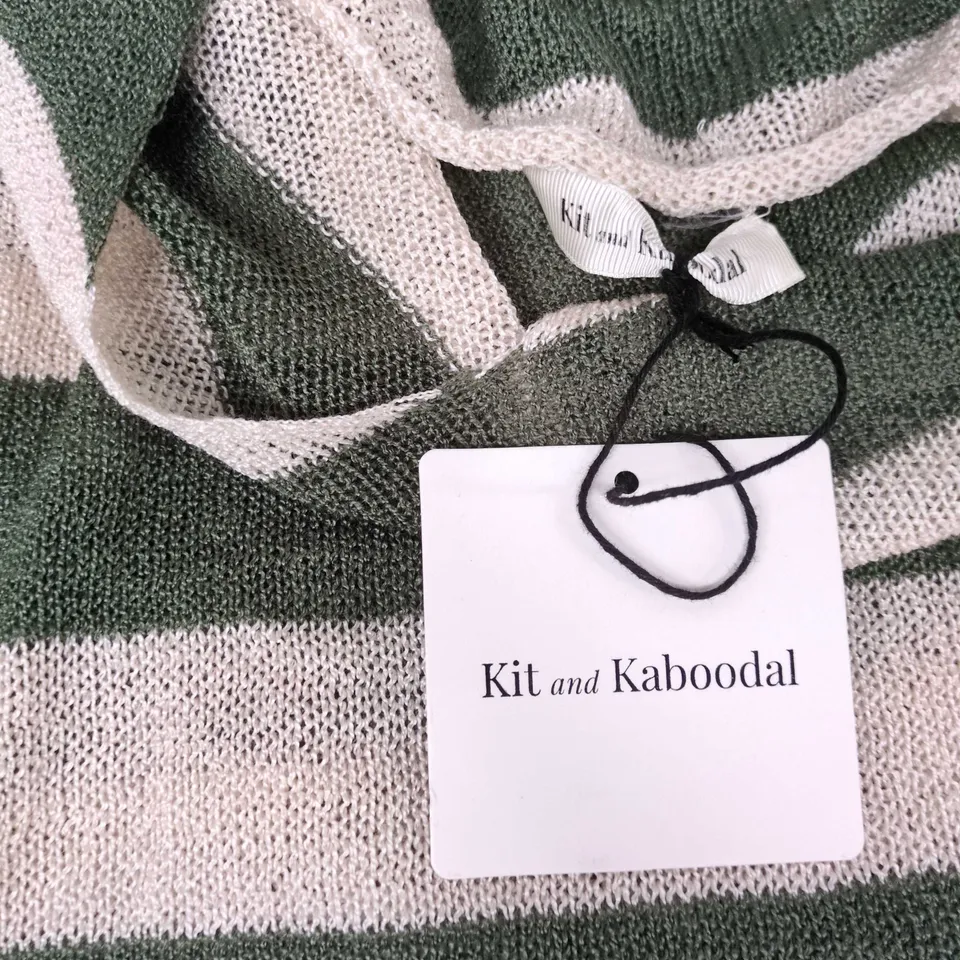 KIT AND KABOODAL IVANNA STRIPE FINE KNIT TOP - STONE - ONE SIZE (UK 8-20)