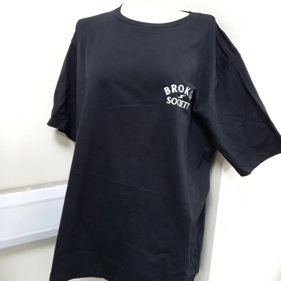 BROKEN SOCIETY CUPPA SHUT THE HELL UP TEE IN BLACK - 3XL