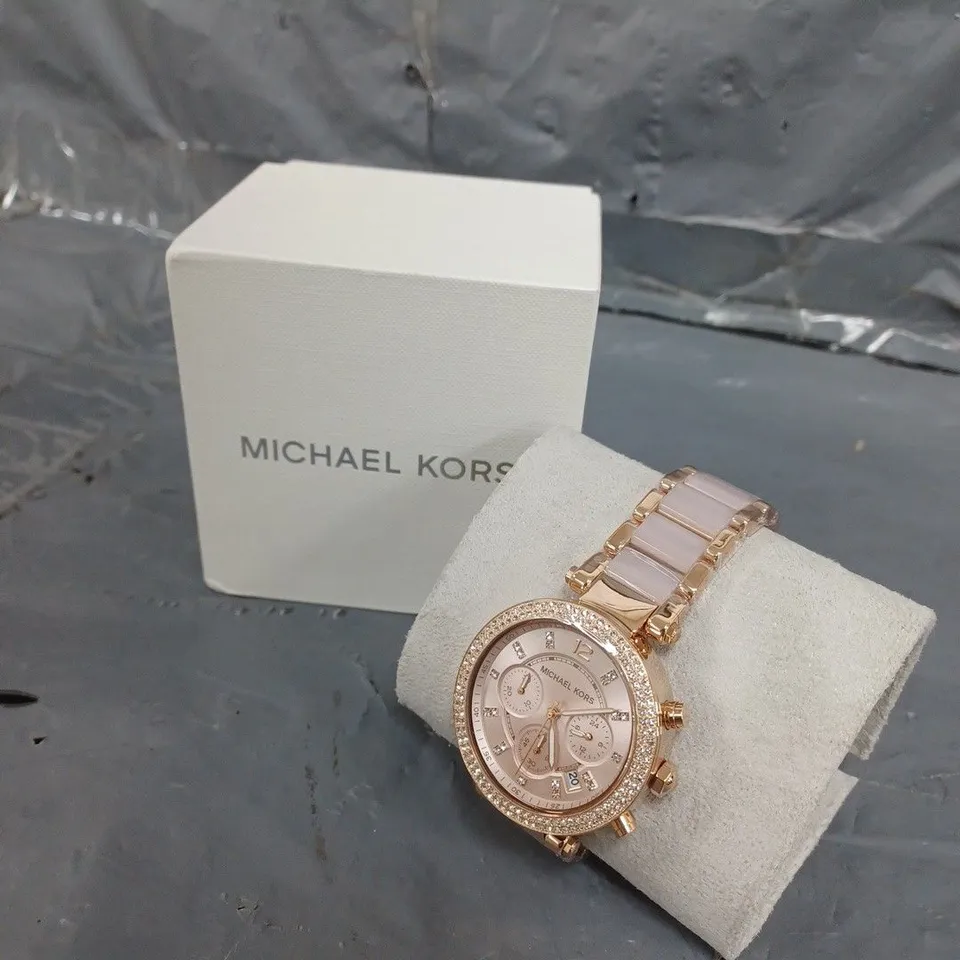 MICHAEL KORS PARKER ROSE GOLD STAINLESS STEEL WRIST WATCH RRP £279